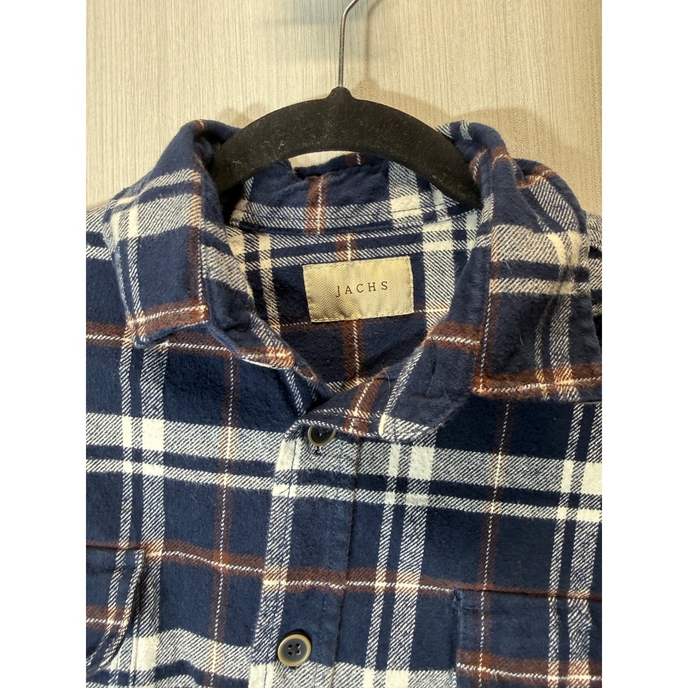 Jachs NY Mens Navy Blue White Plaid Flannel Button Down Shirt Medium 974954 - Picture 13 of 16